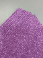 Фоамиран глиттерный с клеевой/20×30/ светло фиолетовый