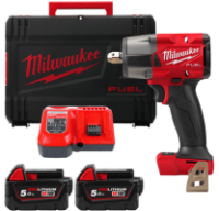 Гайковерт акумуляторний безщітковий 1/2'' MILWAUKEE, M18 FMTIW2P12-502X, 881Нм, з піном (зарядний пристрій M12-18 FC, 2 акумулят