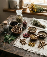 Трави, ягоди, коріння