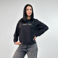 Жіночий світшот з двонитки «I don`t care» оптом | Норма і батал