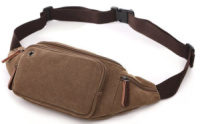 Сумка поясна текстильна Vintage 20176 Коричнева