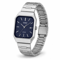 Чоловічий годинник Casio MTP-B185D-2A1 класичний з синім циферблатом та сталевим браслетом
