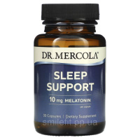 Підтримка сну з Мелатоніном, 10 мг, Sleep Support, Dr. Mercola, 30 капсул