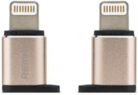 Переходник Visual RA-USB2 microUSB(F) to Lightning(M) Gold Remax 340906