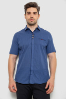 Сорочка чоловіча з принтом, колір джинс, 214R7020