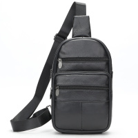 Мужской кожаный слинг через плечо из натуральной итальянской кожи – средний размер, много карманов