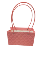 Сумка для цветов квадратная розовая