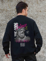 Утеплений оверсайз світшот на флісі з принтом Without Feelings Black