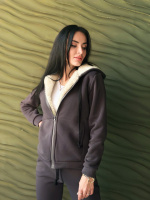 Зимовий спортивний костюм на хутрі «Nord» оптом | Батал Графіт, 50-52