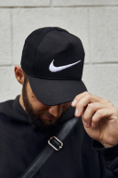 Кепка Nike чорна (біле лого)