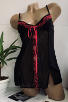 Коротенький пеньюар Magic babydoll Livera, Чорний, S, S