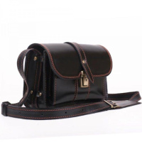 Сумка-барсетка чоловіча через плече шкіряна ручна робота Чорний (1939512664)