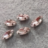 Страз(стекло) в оправе/ 5×10мм/ розовый/ 5 шт
