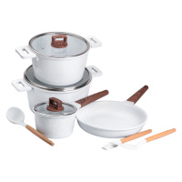 Набір посуду MGC 7 предметів з антипригарним покриттям 1,6/2/5,3/7 л, білий