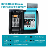 Швидкий зарядний пристрій літій-іонного акумулятора DC18RC-LCD 3A для Makita 18 В 14,4 В 20 В BL1860B, BL1850B, BL1840