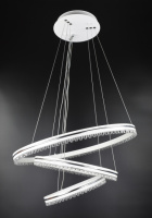 Люстра светодиодная подвесная LED светильник для квартиры на потолок лэд с пультом 26147 Белый 50-140х60х60 см.