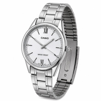 Жіночий годинник Casio LTP-V005D-2B3 класичний зі сталевим браслетом та синім циферблатом