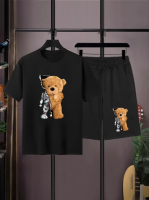 Чоловічий стильний чоловічий літній спортивний костюм-двійка з трендовим принтом