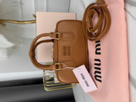 Сумка Miu Miu Arcadie Leather Bag Burgundy Premium коричневий