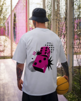 Oversize футболка з принтом Lucky Strike біла