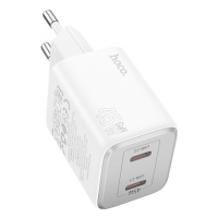 Сетевое зарядное устройство Hoco N42 2 Type-C PD 45W white