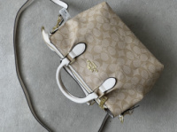 Сумка Coach Georgia Satchel Bag біло-бежевий