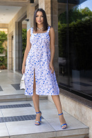 Літня жіноча сукня міді «Bella» | Батал | Розпродаж моделі Білий, 50-52