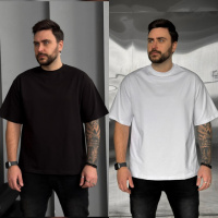 Комплект з двох оверсайз футболок біла та чорна