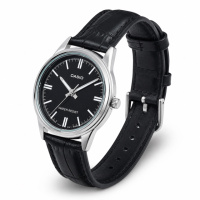 Жіночий годинник Casio LTP-V005L-1A у класичному стилі з чорним шкіряним ремінцем та мінеральним склом