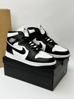 Кроссовки высокие Nike Air Jordan 1 (black / white)