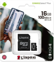Карта пам'яті micro SDHC 16GB Kingston (class 10) (UHS-1) (З АДАПТЕРОМ або БЕЗ АДАПТЕРА)