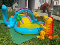 Надувний дитячий басейн Intex 57135 NP 333×229×112 см ігровий центр з гіркою «Динопарк Планета динозаврів»