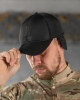 Бейсболка утеплена black з вухами герб ВТ7809