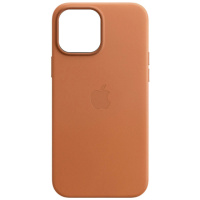 Шкіряний чохол для Apple iPhone 14 (6.1«») - Leather Case (AA) with MagSafe Коричневий / Coppe - купити в SmartEra.ua