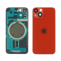 Заднее стекло корпуса для Apple iPhone 14 Red (красное) с рамкой и стеклом камеры