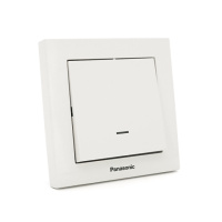 Выключатель Panasonic Karre Plus 55 одноклавишный с подсветкой, белый