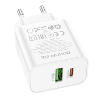СЗУ BOROFONE BA88A 110-240V, PD20W+Q3.0,USB+Type-C, White , Blister