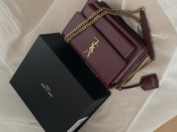 Жіноча сумка  Saint Laurent Sunset Medium Shoulder Bag Premium бордовий