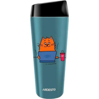 Термокружка Ardesto Coffee Time Red Cat AR-2645-CG 450 мл синяя