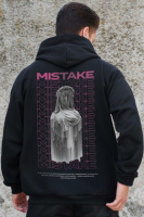 Утеплене зіп худі на флісі зіпер з принтом Mistake Without Kane Black