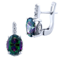 Серебряные серьги CatalogSilver с мистик топазом (1360873)