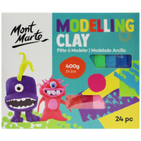 Глина для лепки Mont Marte Modelling Clay 400g 24 штуки, Разноцветный пластилин для моделирования