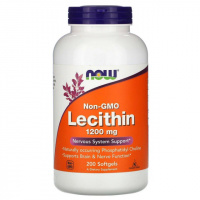 Лецитин 1200мг, Lecithin, Now Foods, 200 желатиновых капсул