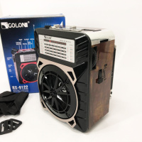 Радиоприемник GOLON RX-9122 портативная колонка всеволновое переносное радио FM фонарь LED. Цвет: коричневый