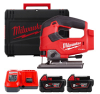 Лобзик акумуляторний MILWAUKEE, M18 FJS-502X (зарядний пристрій M12-18 FC, 2 акумулятори М18 В5 5Аг, аксесуари, HDкейс)