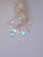 Пайетки голограмма/ 7 мм /  прозрачный / 5 грамм