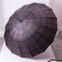 Классический зонт-трость полуавтомат из полиэстера 16 спиц диаметр 117 см Серый HP-23-4G