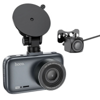 Автомобільний відеореєстратор Hoco DV6 Driving recorder with 3-inch display (with rear camera) Iron (Код товару:39484)