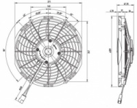 Вентилятор осевой 10« дюймов (255 мм), 24В, тянущий, 1300 м3/ч (Kormas)