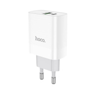 Сетевое зарядное устройство Hoco C80A USB/ Type-C QC PD 20W белое